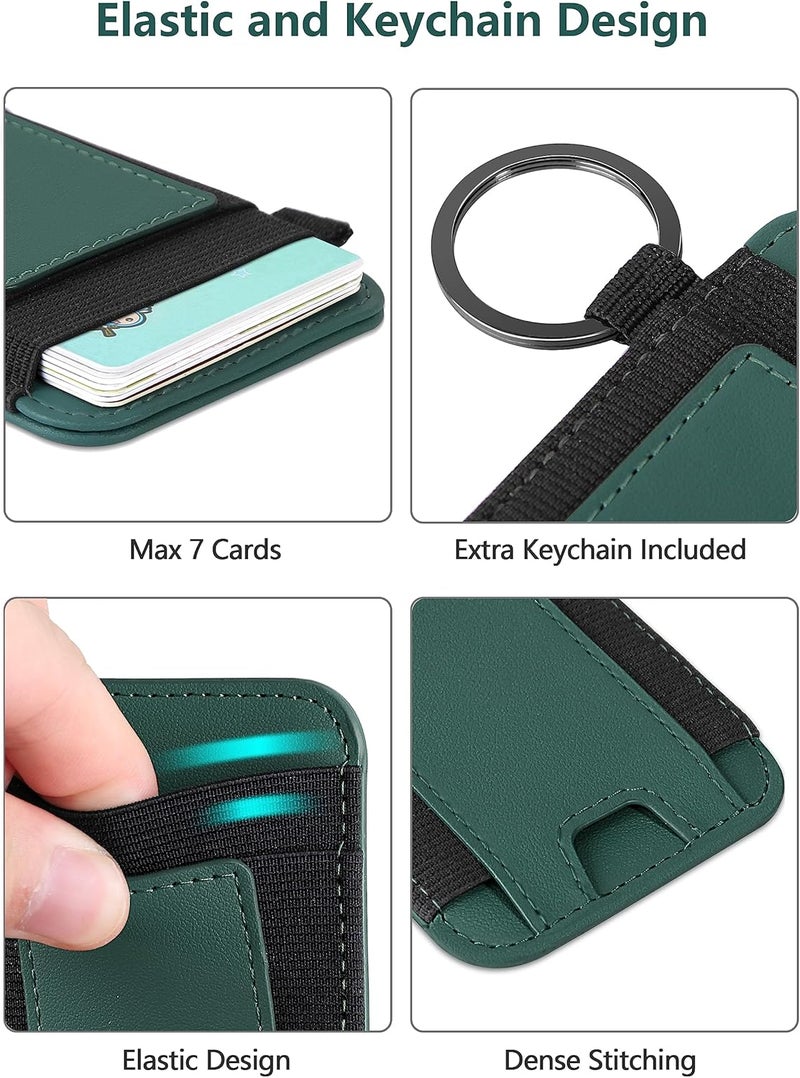 ExtreLife For Magsafe Wallet, Strongest Magnetic Wallet for iPhone 17/16/15/14/13/12 Series, for Magsafe Card Holder with 2 Card Slots, Magnetic Card Holder, RFID Blocking, Vegan Leather, Hold 7 Cards, Green - Image 3
